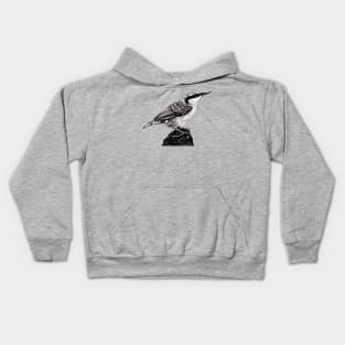 Eurasian nuthatch illustration Kids Hoodie